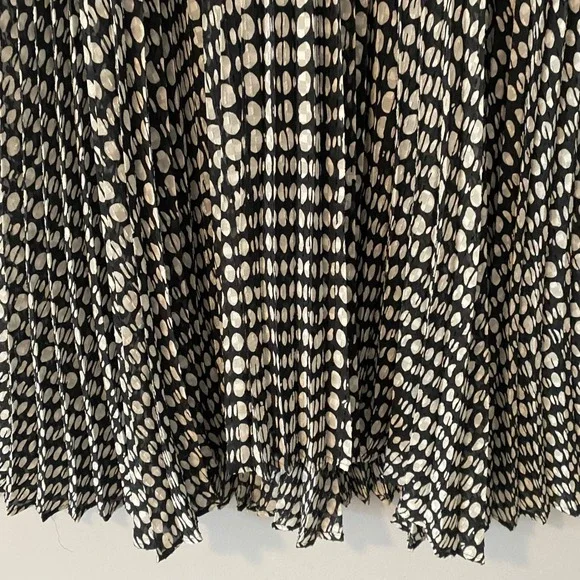 Ba&sh Black White Abstract Dot Pleated Midi Skirt Size Small Chic Flowing - Picture 3 of 9